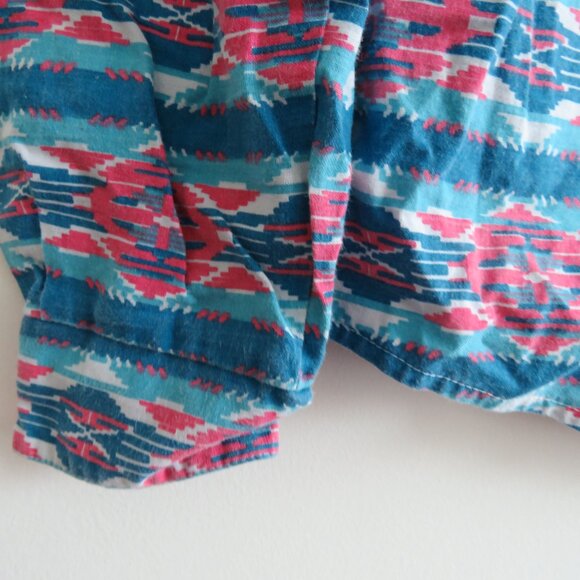 VINTAGE CIRCLE T Aztec Western Southwestern Button Down Shirt Country Rodeo - Picture 6 of 14